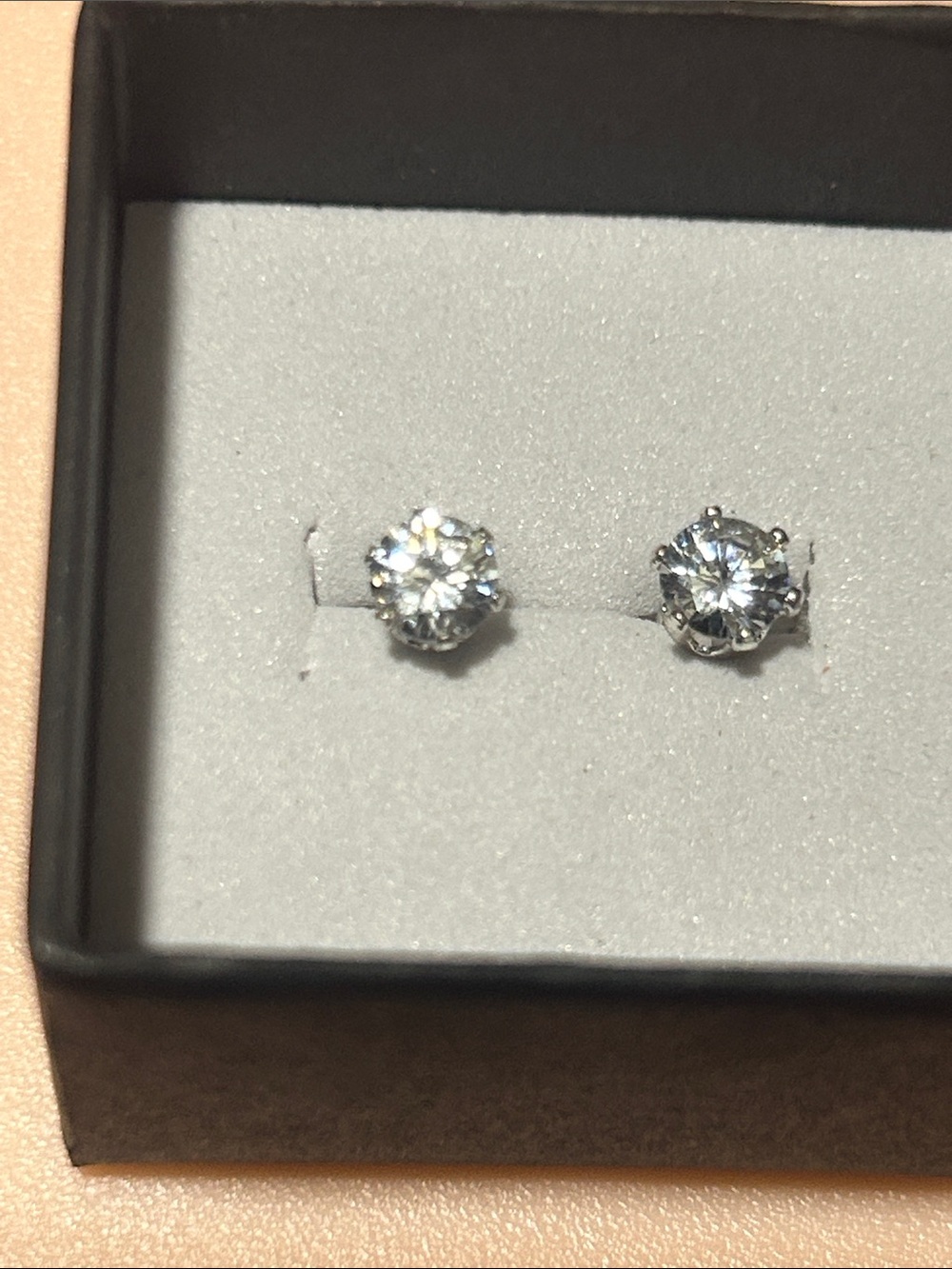 Source Unknown Clear Crystal Stud Earrings - Silver